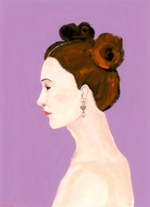 Profile Portrait Giclée Art Print From Miniature Original Alexandra Swistak