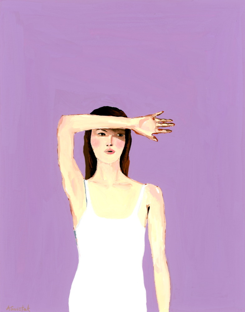 Contemporary Portrait on Purple Painting by Alexandra Swistak