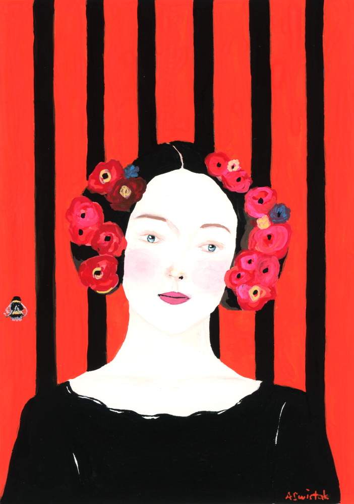 Pink and Red Color Block Portrait” by Alexandra Swistak – Contemporary Art  Vancouver