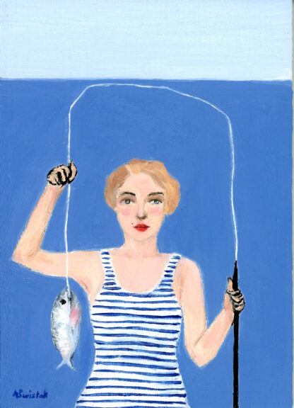 Fisherwoman 6, Modern Portrait Oil Painting by Alexandra Swistak