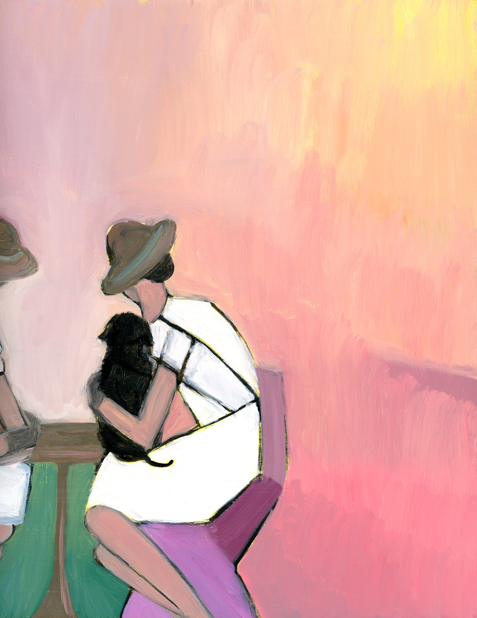 Cubist Figurative Landscape Oil Painting by Alexandra Swistak - Image 4