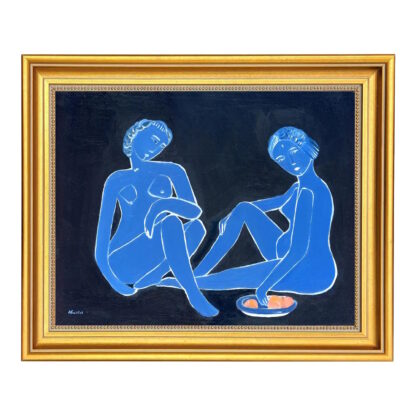 Blue Nudes III Abstract Oil Painting by Alexandra Swistak - Image 2