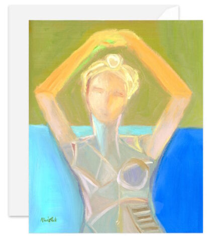 Hold the Light, Abstract Contemporary Angel, Fine Art Giclée Note Card