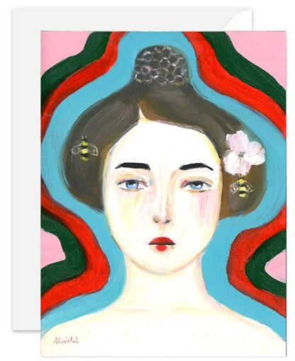 Sakura, Beekeeper, Portrait, Fine Art Giclée Note Card by Alexandra Swistak