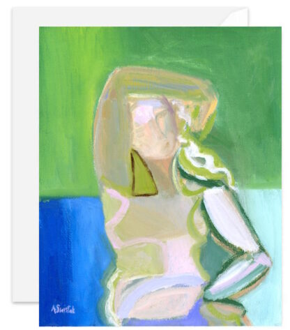 Wind In My Hair III, Abstract Contemporary Angel, Fine Art Giclée Note Card