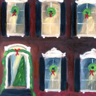 Notting Hill Townhouse Vintage Swedish Inspired Mid-Century Modern Landscape Oil Painting