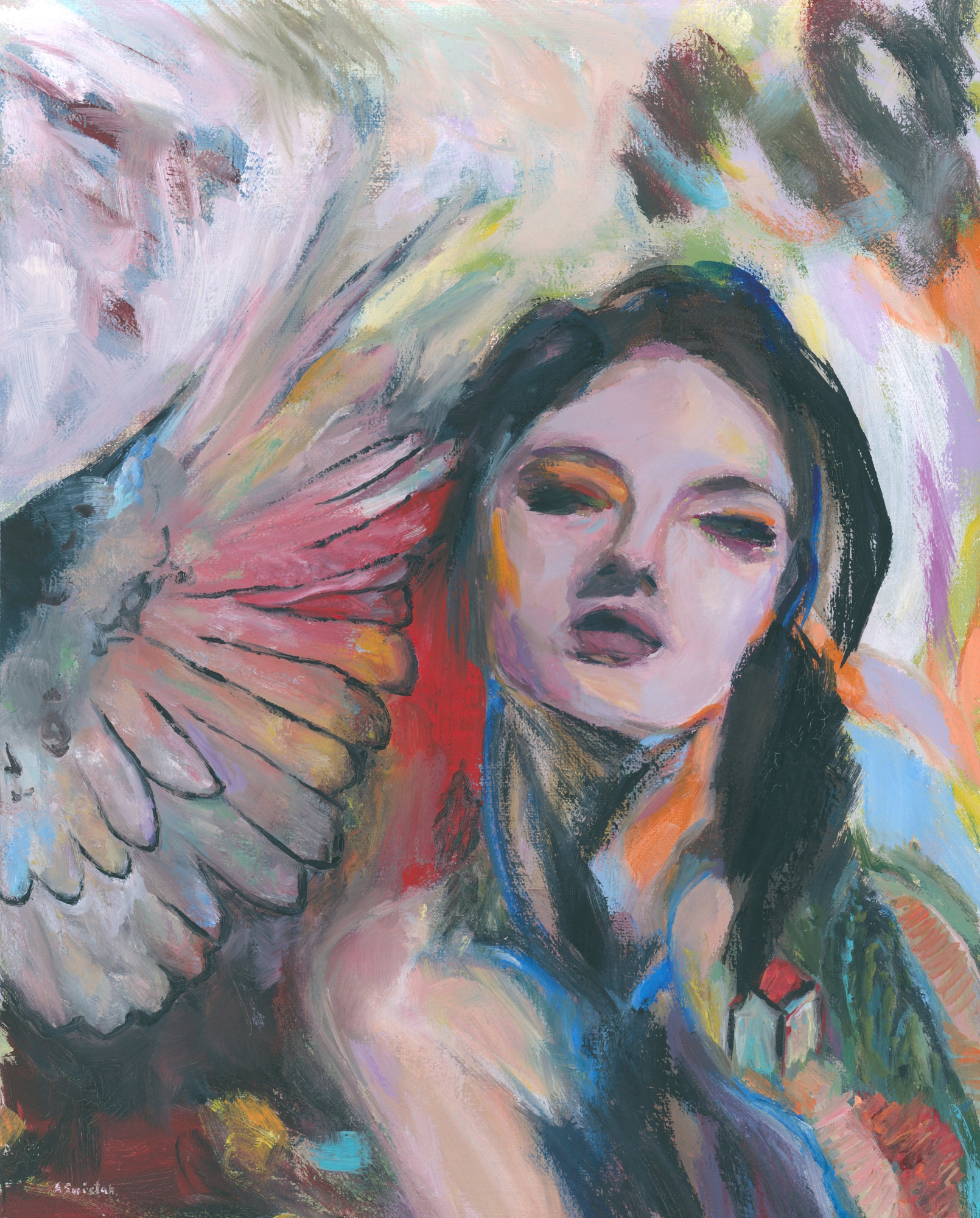 Borrowed Dreams, Abstract Impressionist Figurative Giclée Fine Art Print