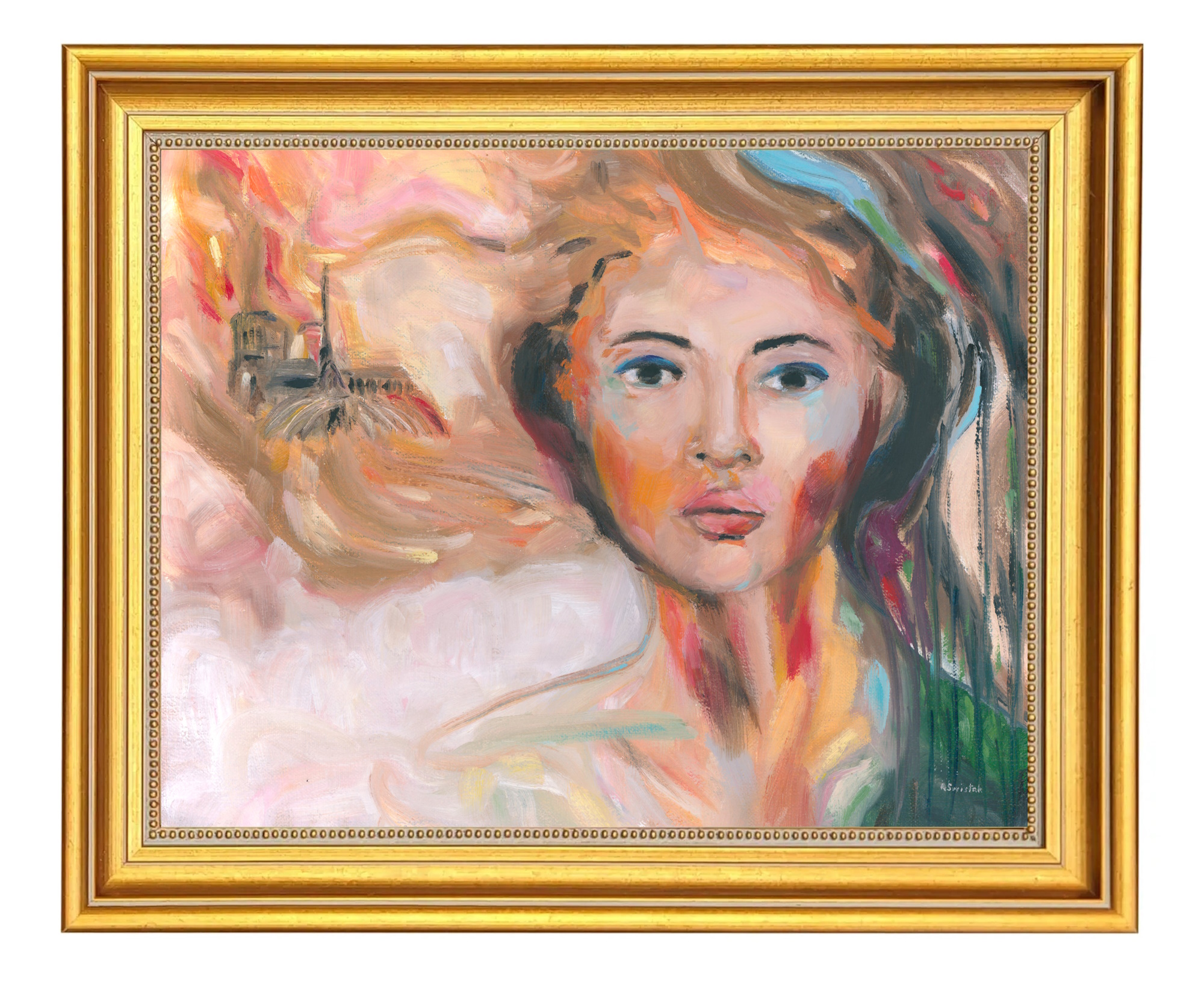 Everlasting Faith, Abstract Impressionist Figurative Oil Painting by Alexandra Swistak - Image 2