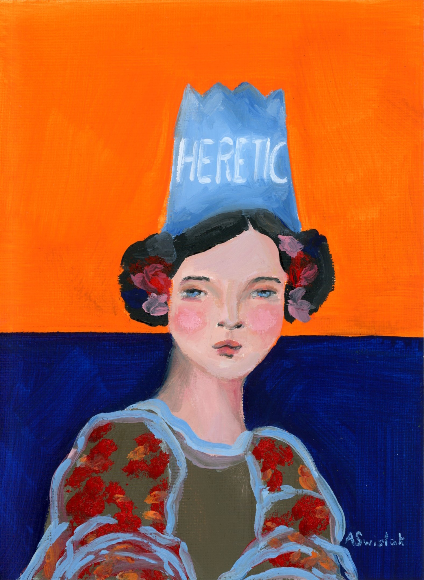 Edda with Heretic Crown, Mid Century Modern Portrait Giclée Fine Art Print