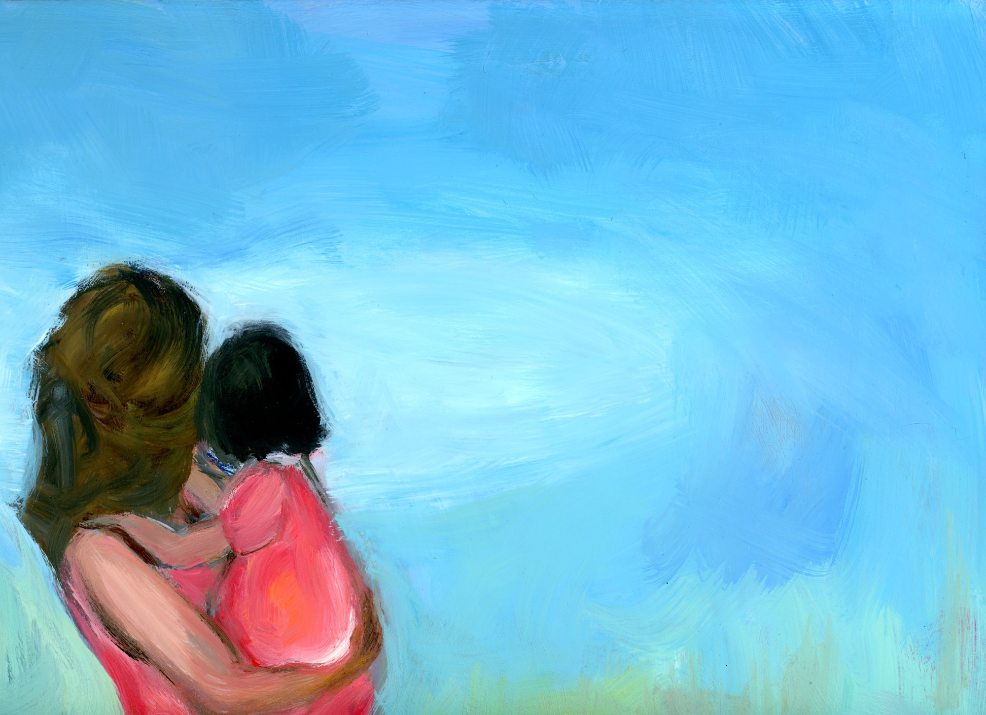 Figures in the Park, Impressionist Mid Century Modern Inspired Landscape Oil Painting - Image 8