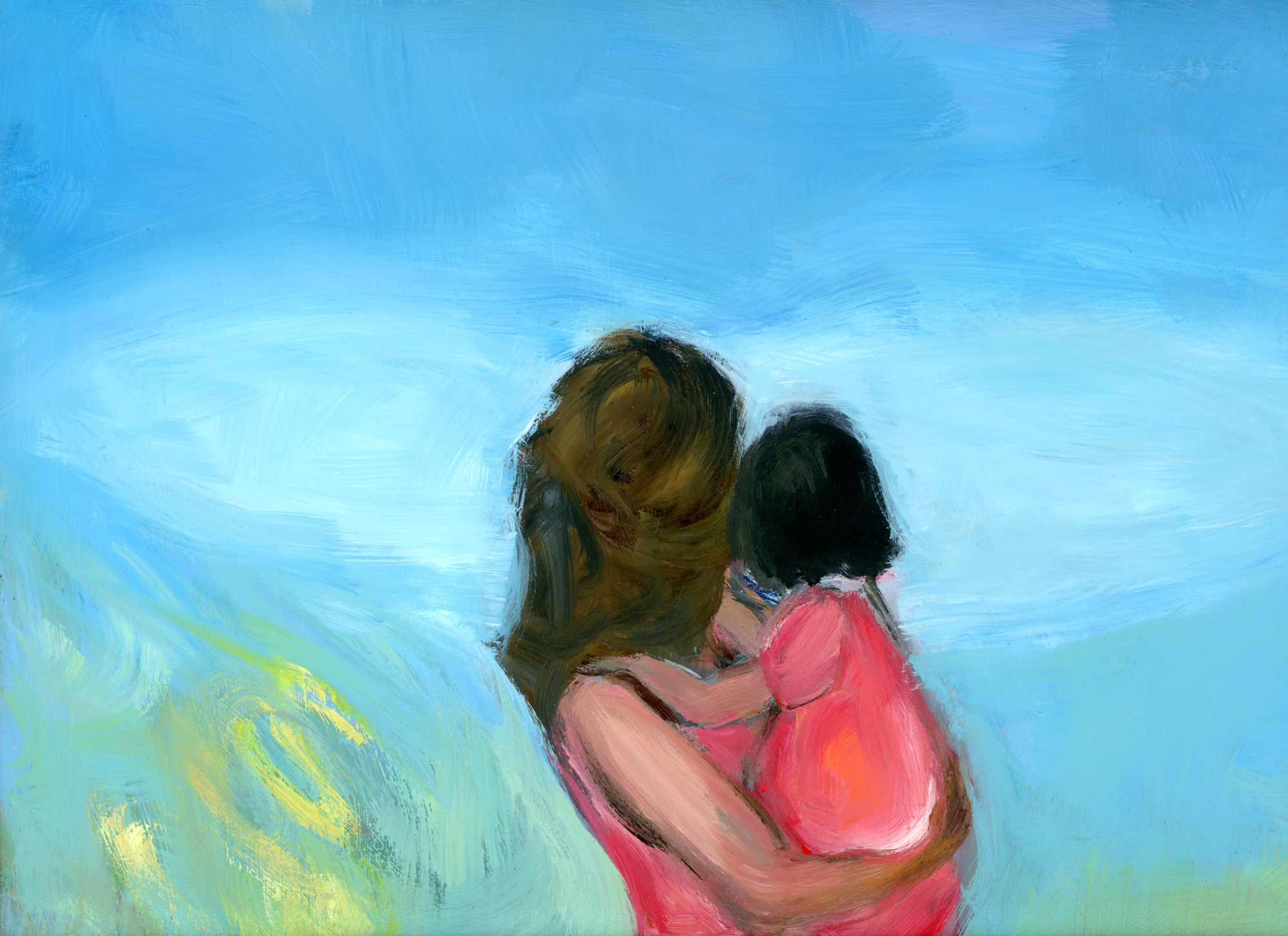 Figures in the Park, Impressionist Mid Century Modern Inspired Landscape Oil Painting - Image 7