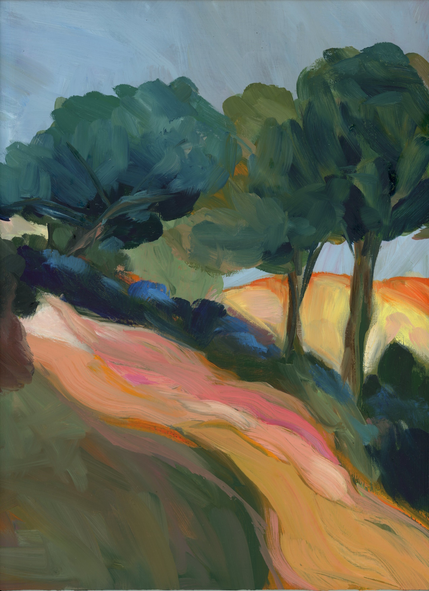 Views Above, Vintage Swedish Inspired Mid Century Modern, Impressionist Oil Painting by Alexandra Swistak - Image 2