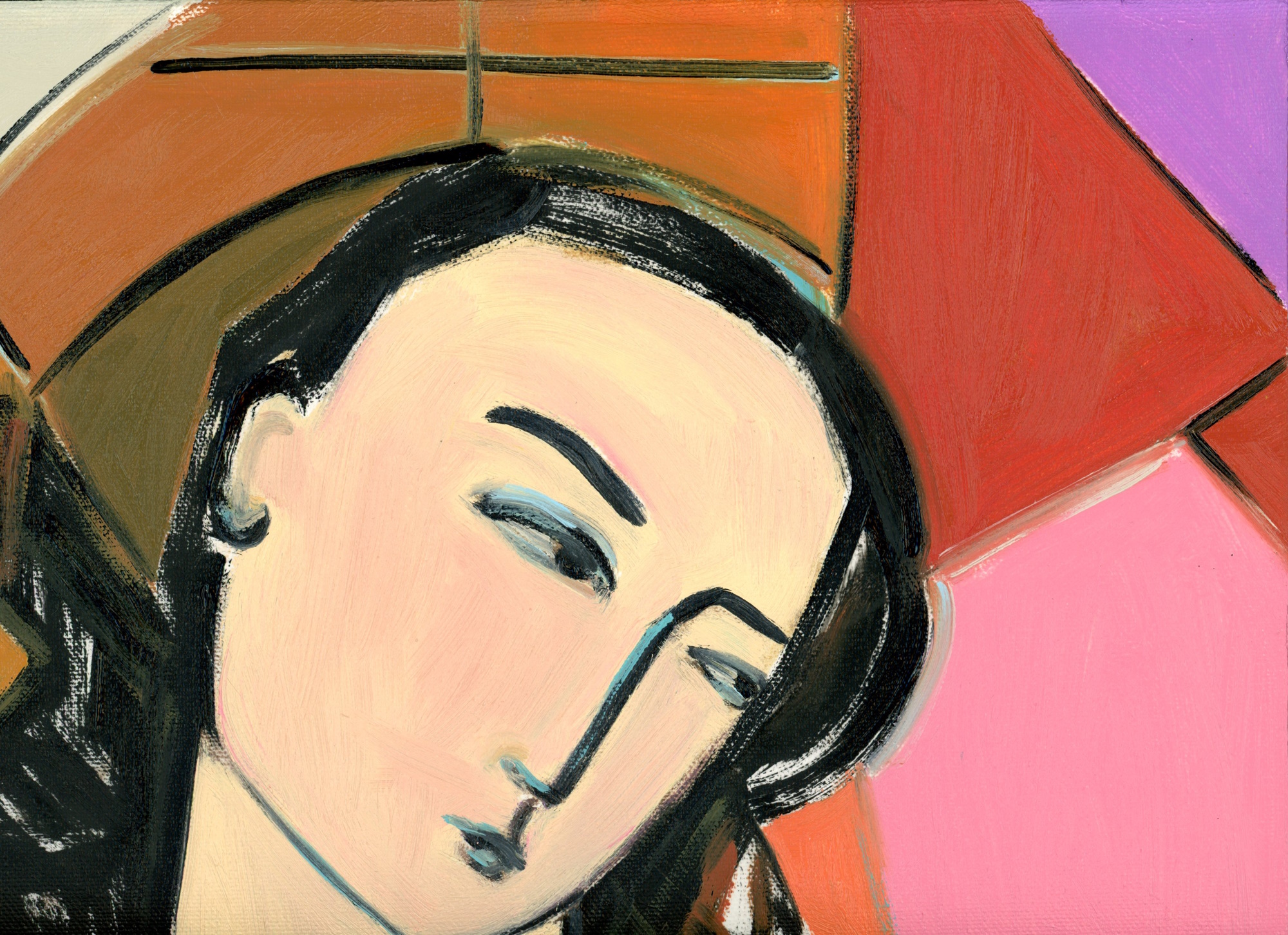 Choir Girl, Cubist Abstract Portrait Oil Painting by Alexandra Swistak - Image 7