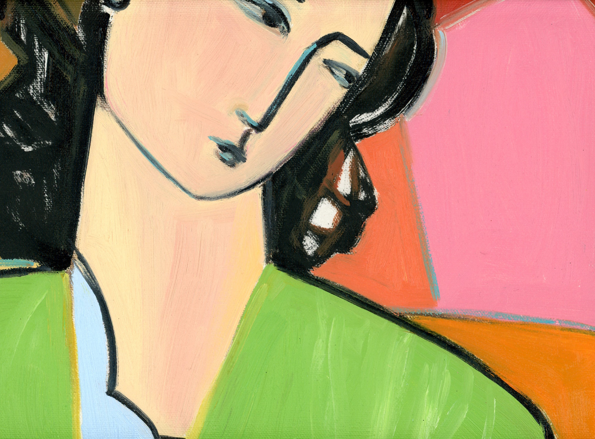 Choir Girl, Cubist Abstract Portrait Oil Painting by Alexandra Swistak - Image 6