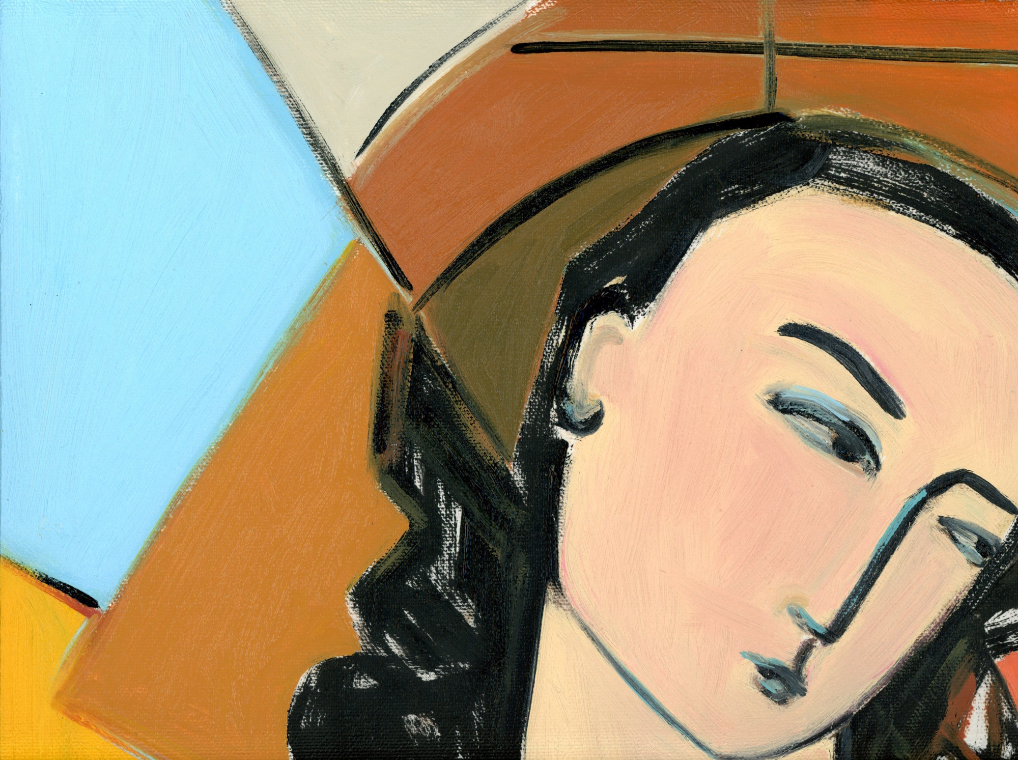 Choir Girl, Cubist Abstract Portrait Oil Painting by Alexandra Swistak - Image 2