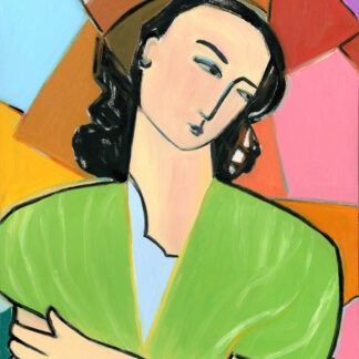 Choir Girl, Cubist Abstract Portrait Oil Painting by Alexandra Swistak