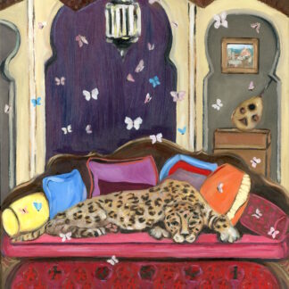 Contemporary Moroccan Interior, Oil Painting, Room in Agadir, by Alexandra Swistak