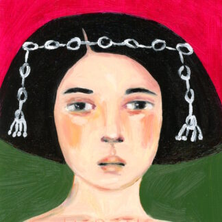 Pharaoh, Heretic Beekpeeper, Vintage Style Mid Century Modern Oil Portrait by Alexandra Swistak