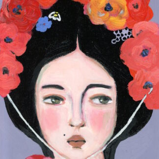 Gitana, Beekeeper's Daughter, Swedish Vintage Style Oil Portrait Painting by Alexandra Swistak