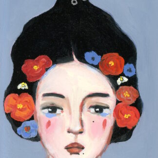 Paloma, Beekeeper Swedish Mid Century Modern Style Oil Portrait by Alexandra Swistak