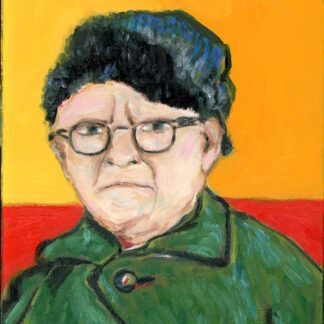 Hockney, Contemporary Original Post-Impressionist Style Portrait Oil Painting by Alexandra Swistak